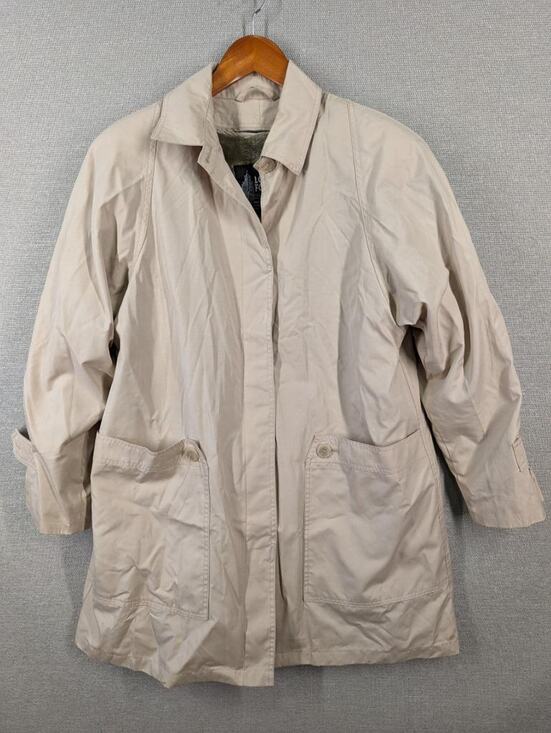 London Fog Jackets & Blazers - London Fog Lined Coat Jacket 12 Reg Beige Plush Removable Lining -T0124